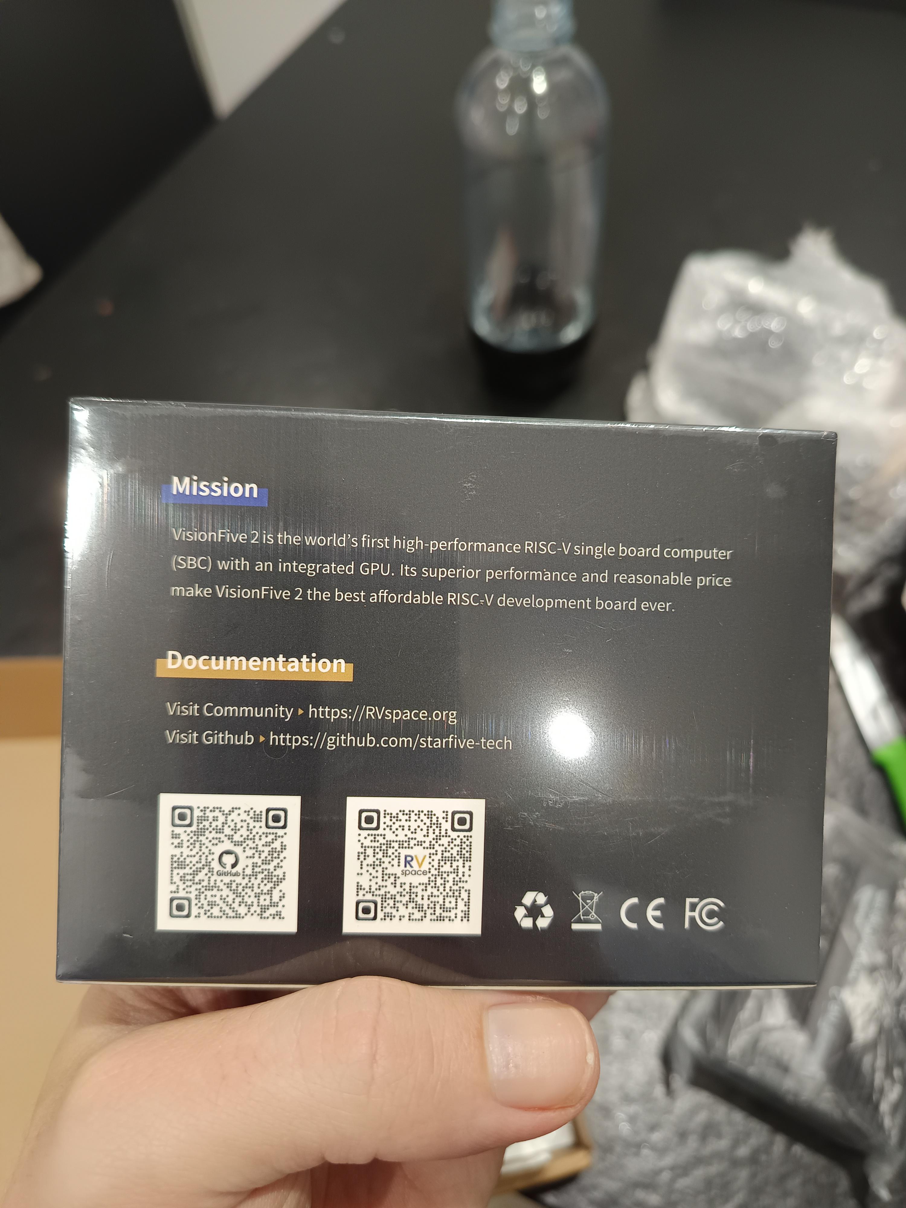 La boîte de la VisionFive 2 - Derrière